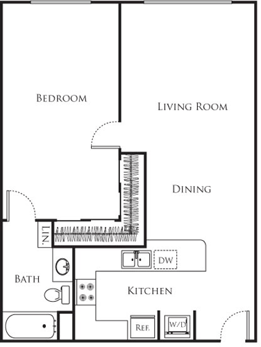 1 bed, 1 bath, 835 sqft, $2,319