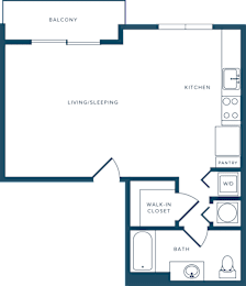 Studio, 1 bath, 647 sqft, $2,041