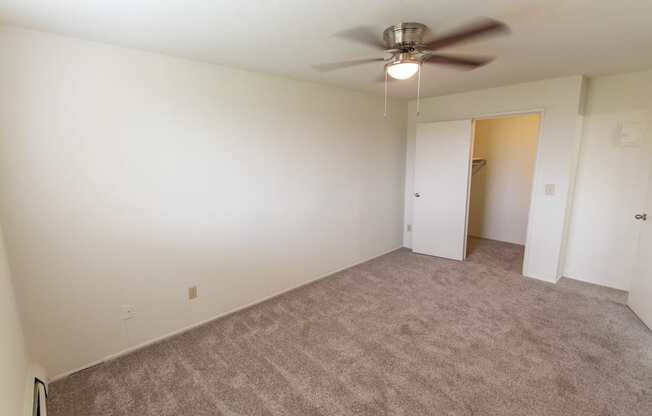 This is a photo of the bedroom in the 545 square foot 1 bedroom, 1 bath apartment at Lisa Ridge Apartments in the Westwood neighborhood of Cincinnati, Ohio.