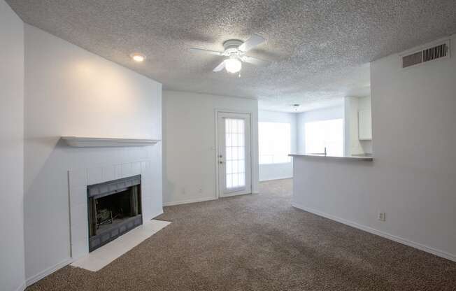 Living Room with Fire Place at Park Place Apartments in Las Cruces New Mexico