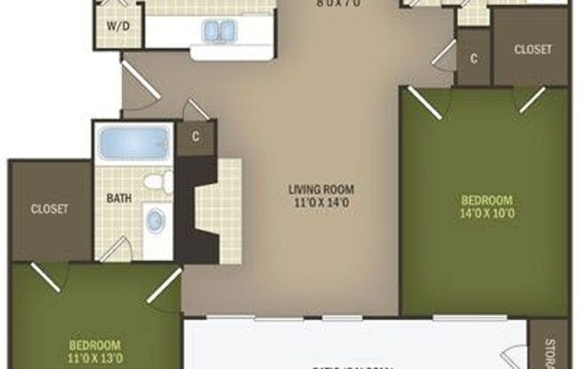 2 beds, 2 baths, 1,023 sqft, $1,440, Unit 226