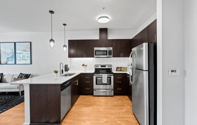 Kitchen at The Parker Apartments in Portland, OR 97209