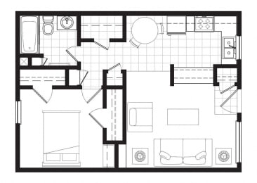 1 bed, 1 bath, 570 sqft, $774