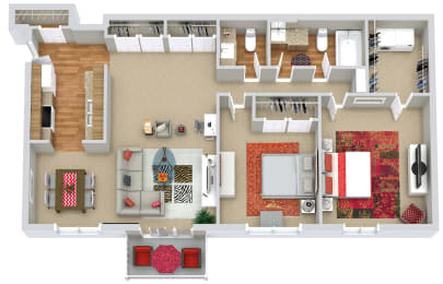 2 beds, 1.5 baths, 984 sqft, $1,078