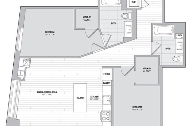 2 beds, 2 baths, 1,136 sqft, $4,850, Unit 701