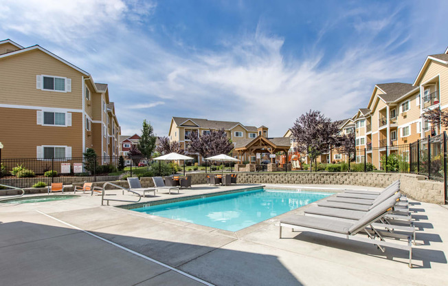 our apartments have a resort style pool with lounge chairs. apartments with pool in West Richland