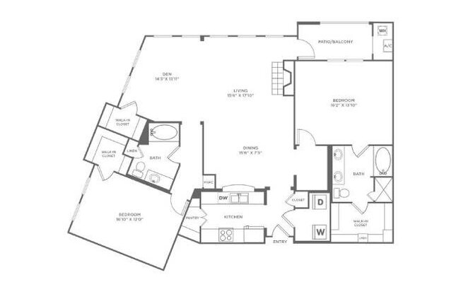 2 beds, 2 baths, 1,647 sqft, $3,109