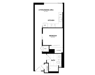 1 bed, 1 bath, 561 sqft, $2,458