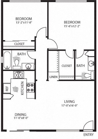 2 beds, 1,000 sqft, $2,700