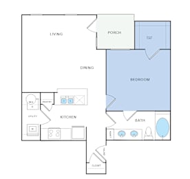 1 bed, 1 bath, 764 sqft, $1,360