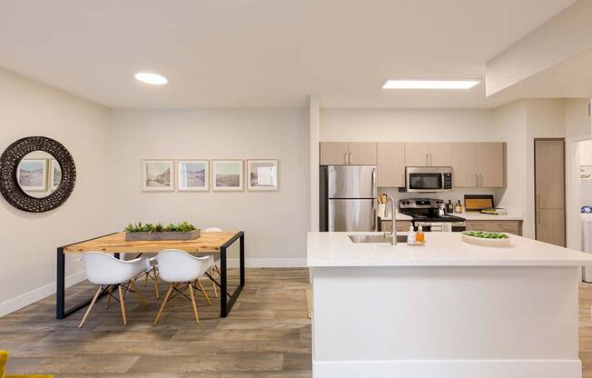 kitchen and dining area