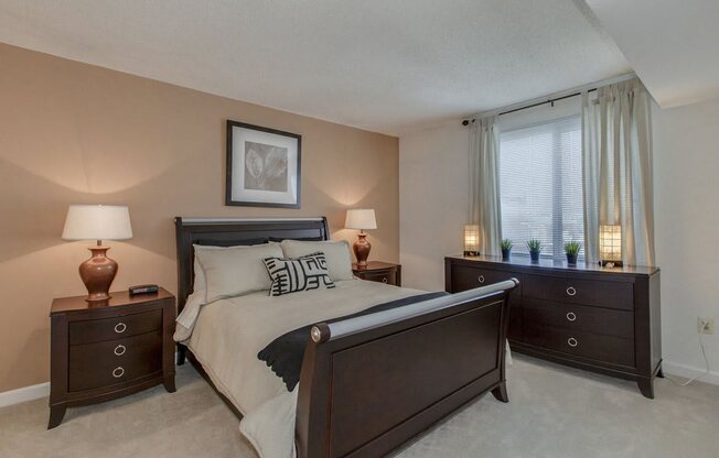 The Metropolitan apartment bedroom in Bethesda MD