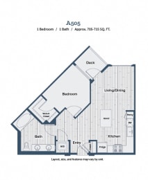 1 bed, 1 bath, 715 sqft, $3,474