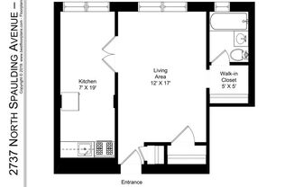 Studio, 1 bath, 499 sqft, $1,550, Unit Spaulding-304