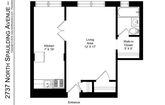 Studio, 1 bath, 499 sqft, $1,450, Unit Spaulding-304