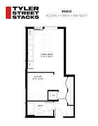 1 bed, 1 bath, 557 sqft, $1,525