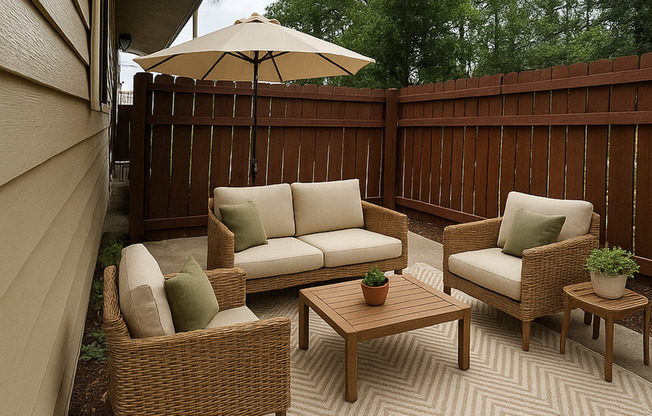Enjoy your charming outdoor patio, perfect for relaxation and entertaining.
