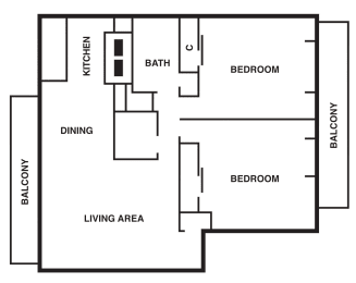 2 beds, 1 bath, 960 sqft, $1,120