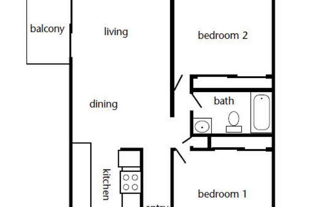 2 beds, 1 bath, 740 sqft, $1,295, Unit 3706 CO