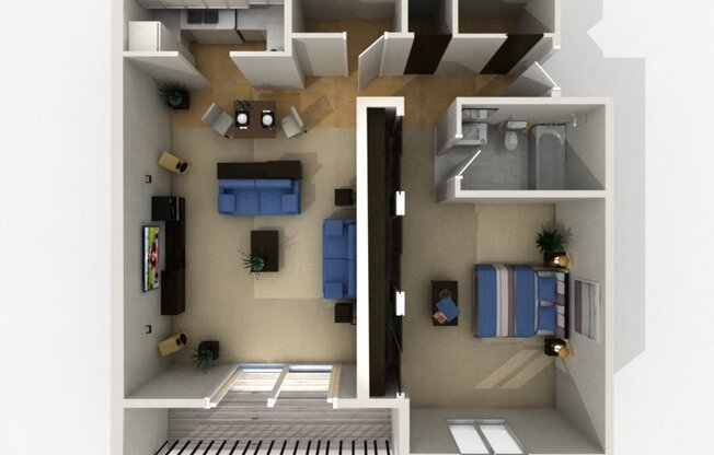 1 bed, 1 bath, 815 sqft, $944