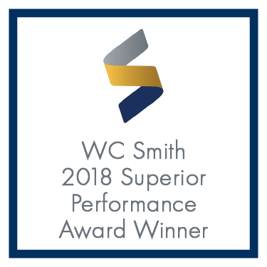 an image of the wc smith 2018 supporter performance award winner logo