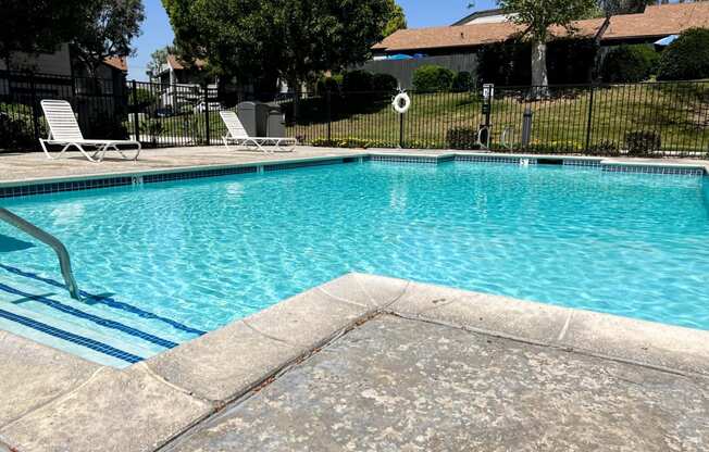 Sparkling swimming pool at Dove Ridge.