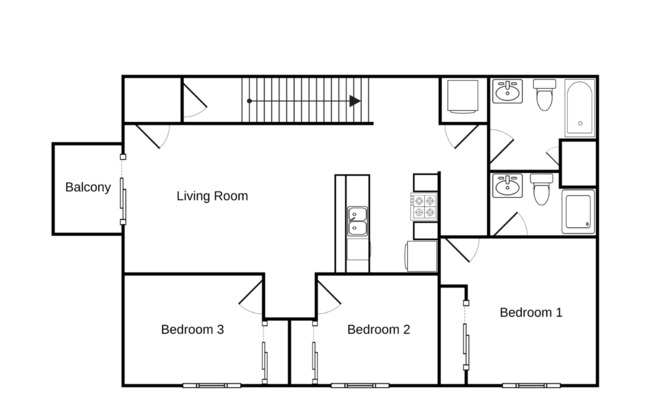 3 beds, 2 baths, 1,186 sqft, $1,345