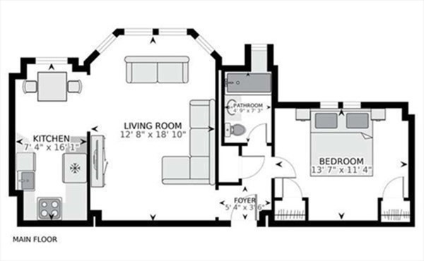 1 bed, 1 bath, 620 sqft, $3,100, Unit 187