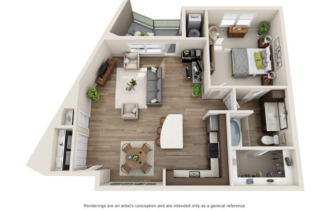 1 bed, 1 bath, 891 sqft, $2,177