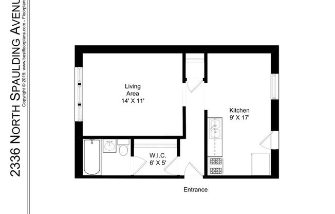 Studio, 1 bath, 491 sqft, $1,595, Unit 2336-1A