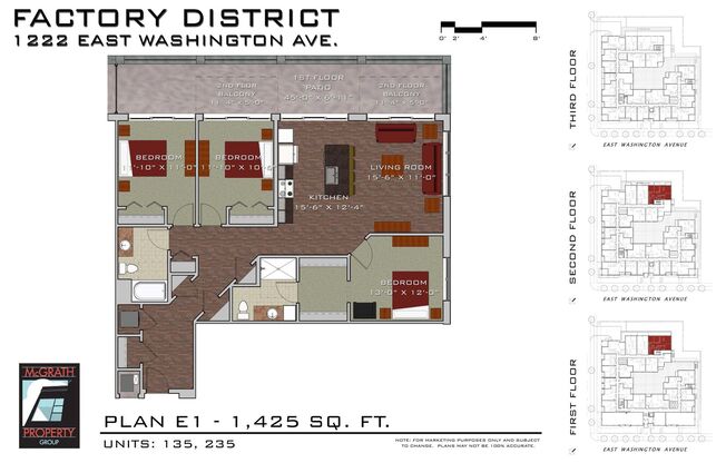 3 beds, 2 baths, 1,425 sqft, $3,415, Unit 235