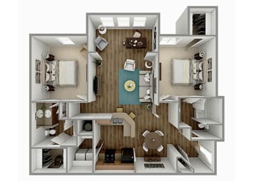 2 beds, 2 baths, 1,252 sqft, $1,480