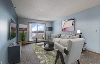 Dominium_Albertville Meadows_Upgraded Virtually Staged Apt Home Living Room