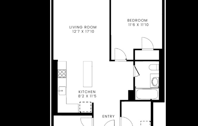 1 bed, 1 bath, 834 sqft, $3,300, Unit 1-6A