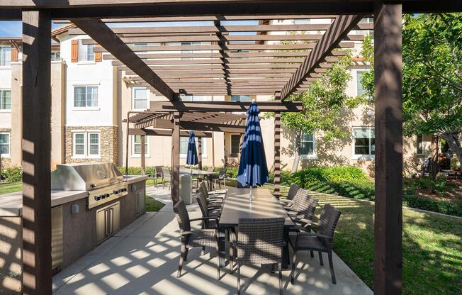 a bench in front of a building