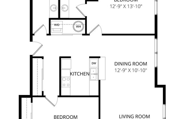 2 beds, 2 baths, 1,101 sqft, $2,446, Unit A202