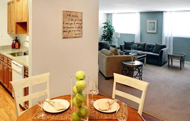 There are dedicated dining areas in every home.