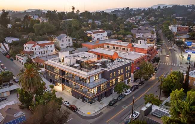 Aerial view of the property at Edendale Crossing, California, 90026