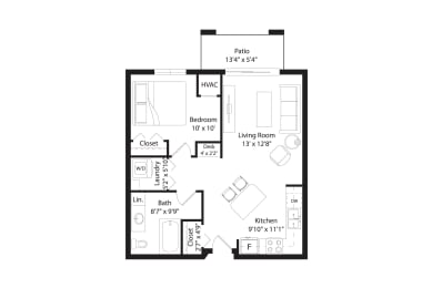 1 bed, 1 bath, 765 sqft, $1,673
