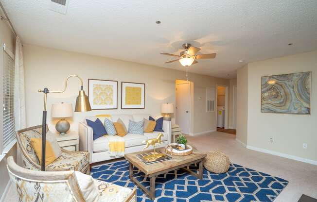 a living room with a couch and a coffee table at Radbourne Lake Apartments, Charlotte, 28269 ? 