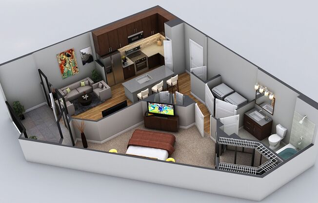1 bed, 1 bath, 736 sqft, $2,018, Unit A-308