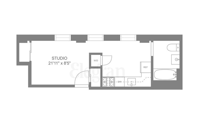 Studio, 1 bath, $2,337, Unit 8-B