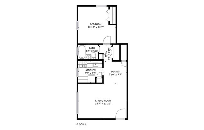 1 bed, 1 bath, 600 sqft, $1,185