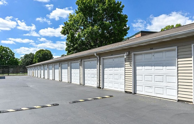 apartment complex with garages