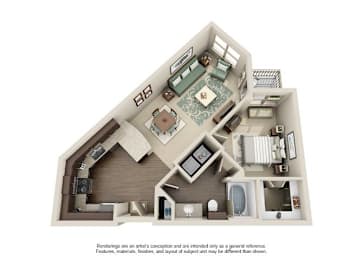 1 bed, 1 bath, 710 sqft, $1,257