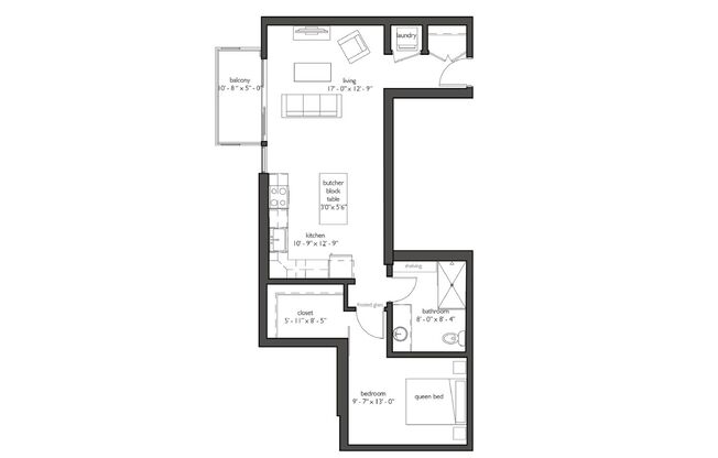 1 bed, 1 bath, 801 sqft, $1,553, Unit 515