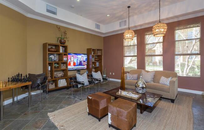 Lounge Area With TV at Medici Apartment Homes, Bermuda Dunes, CA, 92203