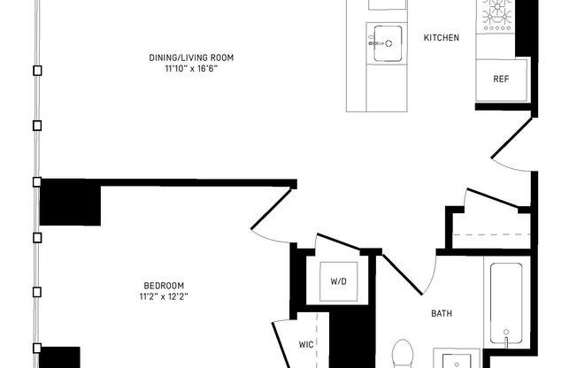 1 bed, 1 bath, 647 sqft, $5,217, Unit 14E