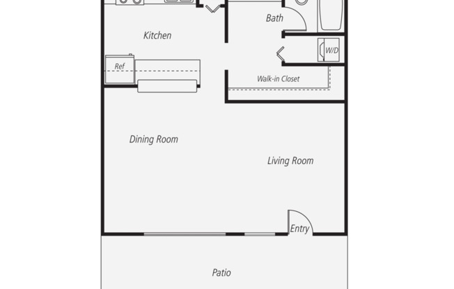 Studio, 1 bath, 600 sqft, $2,140