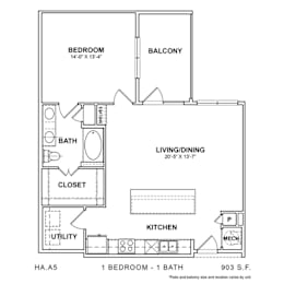 1 bed, 1 bath, 903 sqft, $2,206